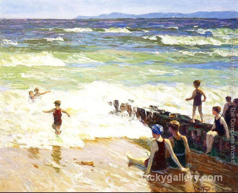 Bathers by the Shore by Edward Henry Potthast paintings reproduction